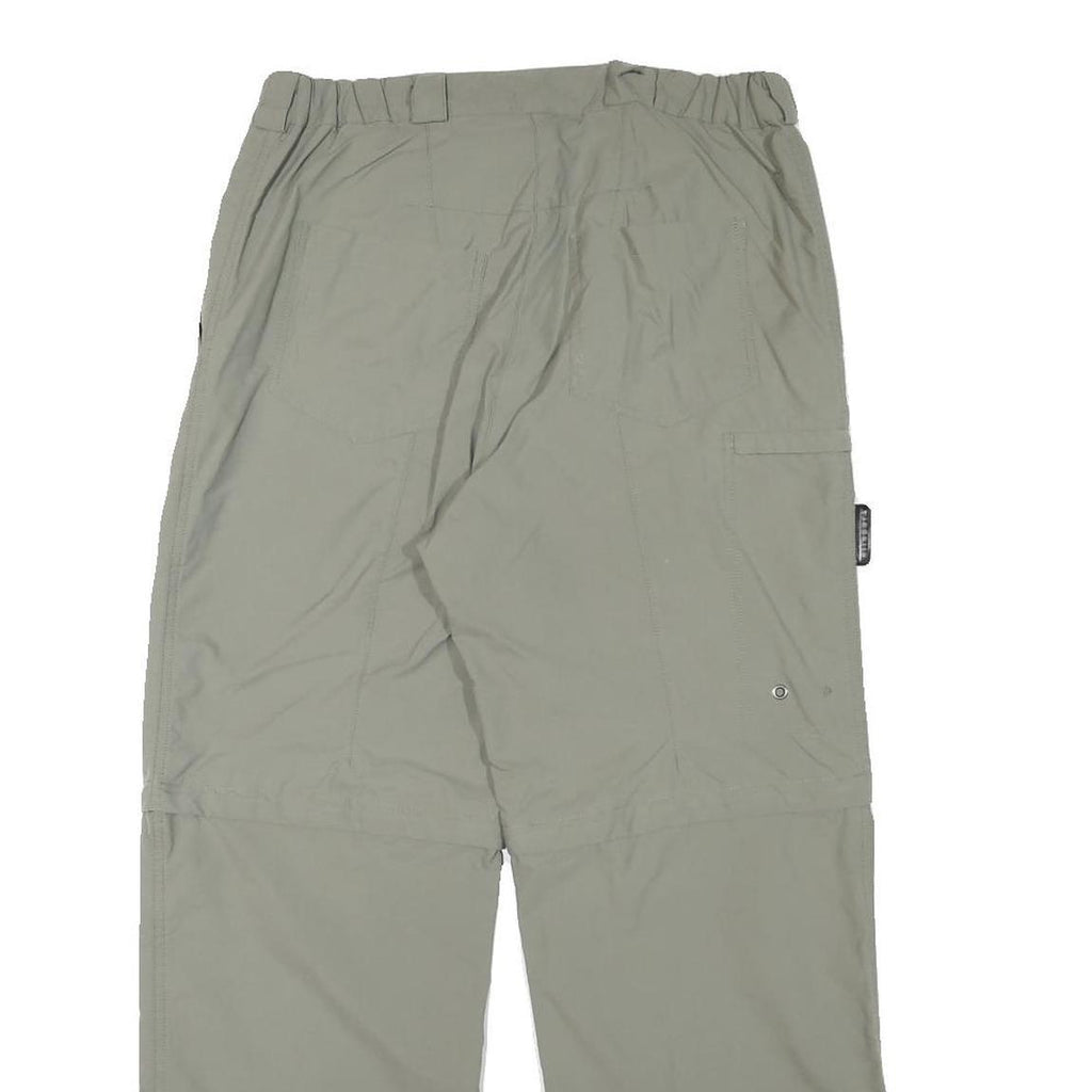 ALLSPORT Womens Regular Beige Polyester Blend Trousers W30 L27 Multi Pocket Zip