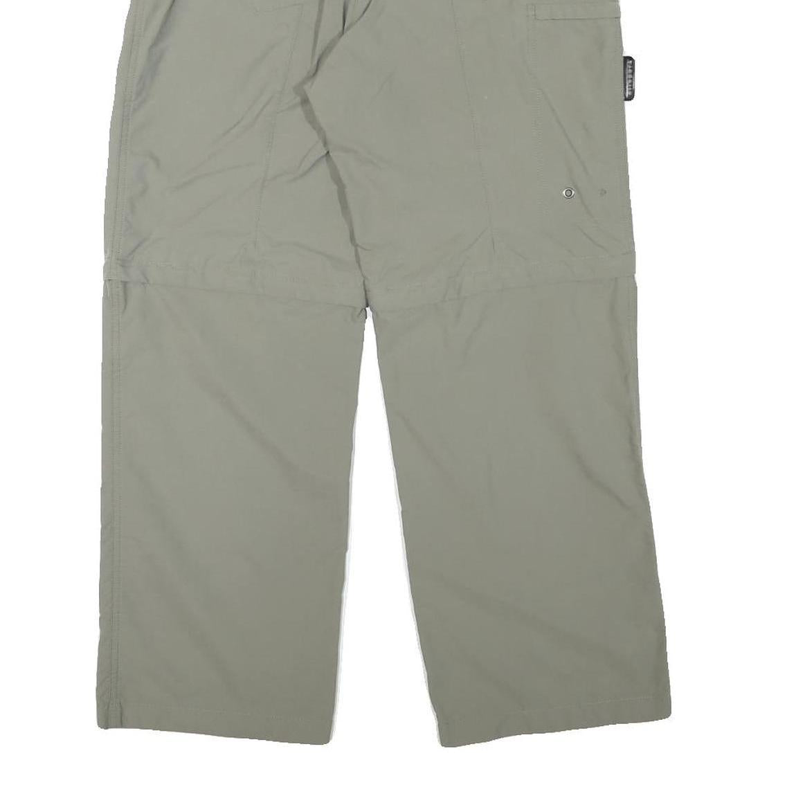 ALLSPORT Womens Regular Beige Polyester Blend Trousers W30 L27 Multi Pocket Zip