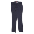 DICKIES Womens Slim Navy Blue Cotton Blend Trousers W27 L30 Zip Closure