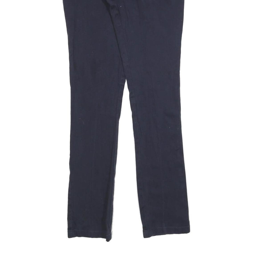 DICKIES Womens Slim Navy Blue Cotton Blend Trousers W27 L30 Zip Closure