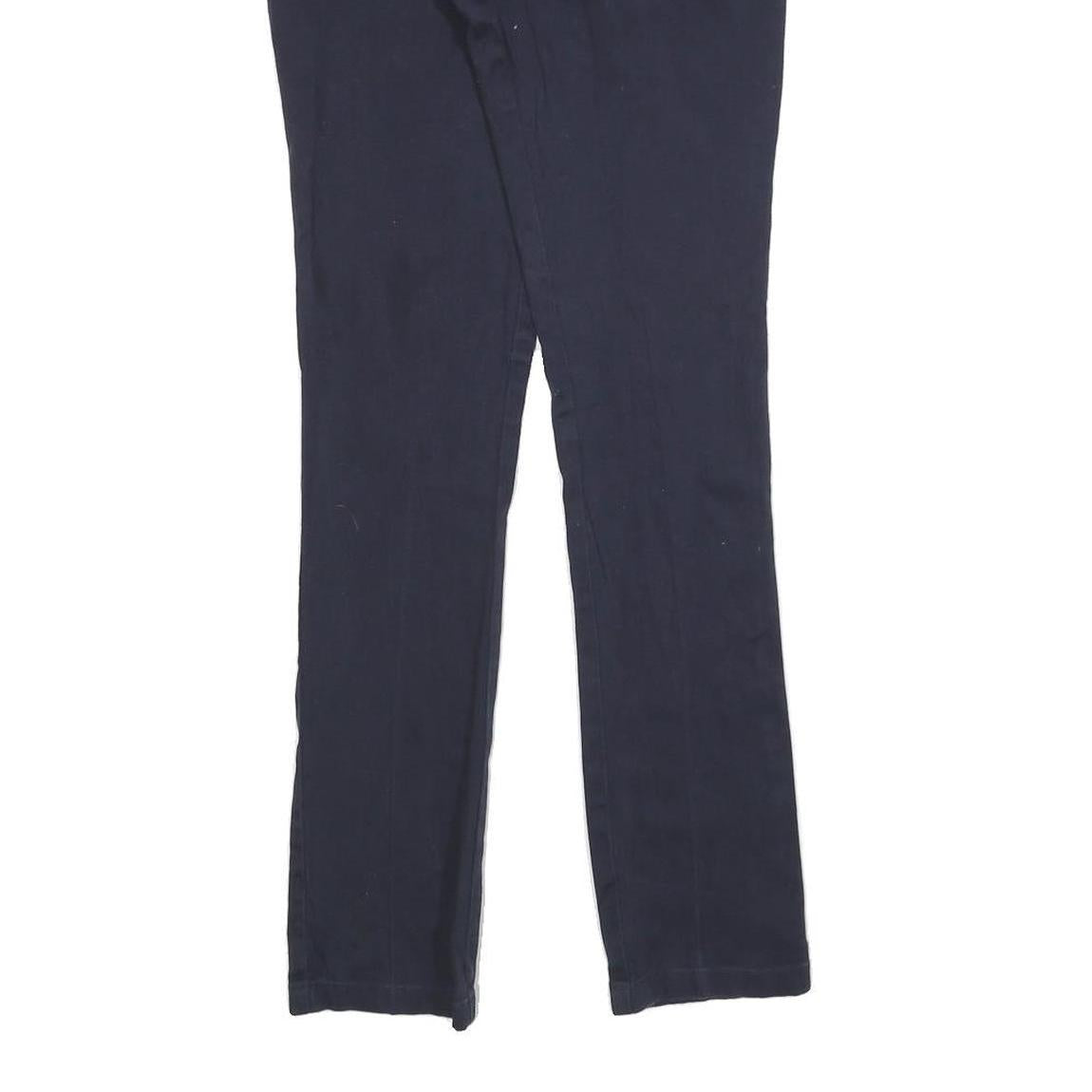 DICKIES Womens Slim Navy Blue Cotton Blend Trousers W27 L30 Zip Closure