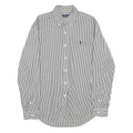 RALPH LAUREN Mens Black & White Stripe Cotton Shirt M Button Down Long Sleeve
