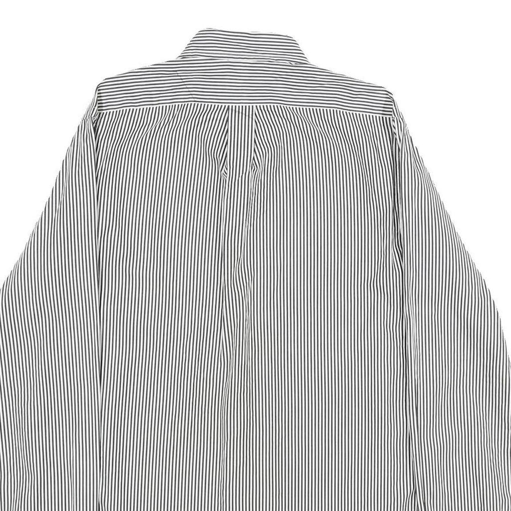 RALPH LAUREN Mens Black & White Stripe Cotton Shirt M Button Down Long Sleeve