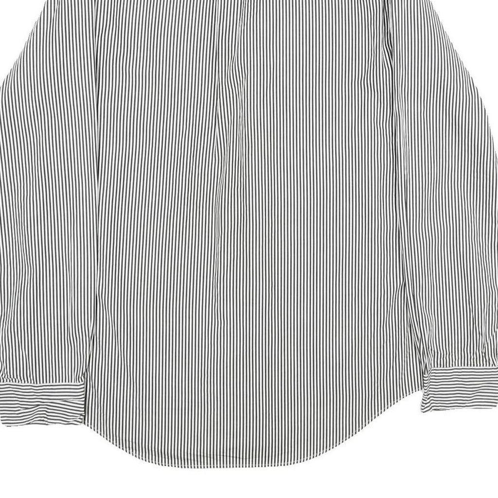 RALPH LAUREN Mens Black & White Stripe Cotton Shirt M Button Down Long Sleeve