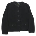 TAMMY WEIJL Womens Black Wool Blend Button Jacket M Plain Classic Style