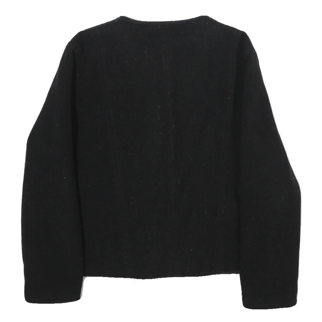 TAMMY WEIJL Womens Black Wool Blend Button Jacket M Plain Classic Style