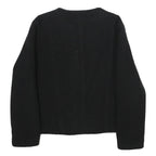 TAMMY WEIJL Womens Black Wool Blend Button Jacket M Plain Classic Style