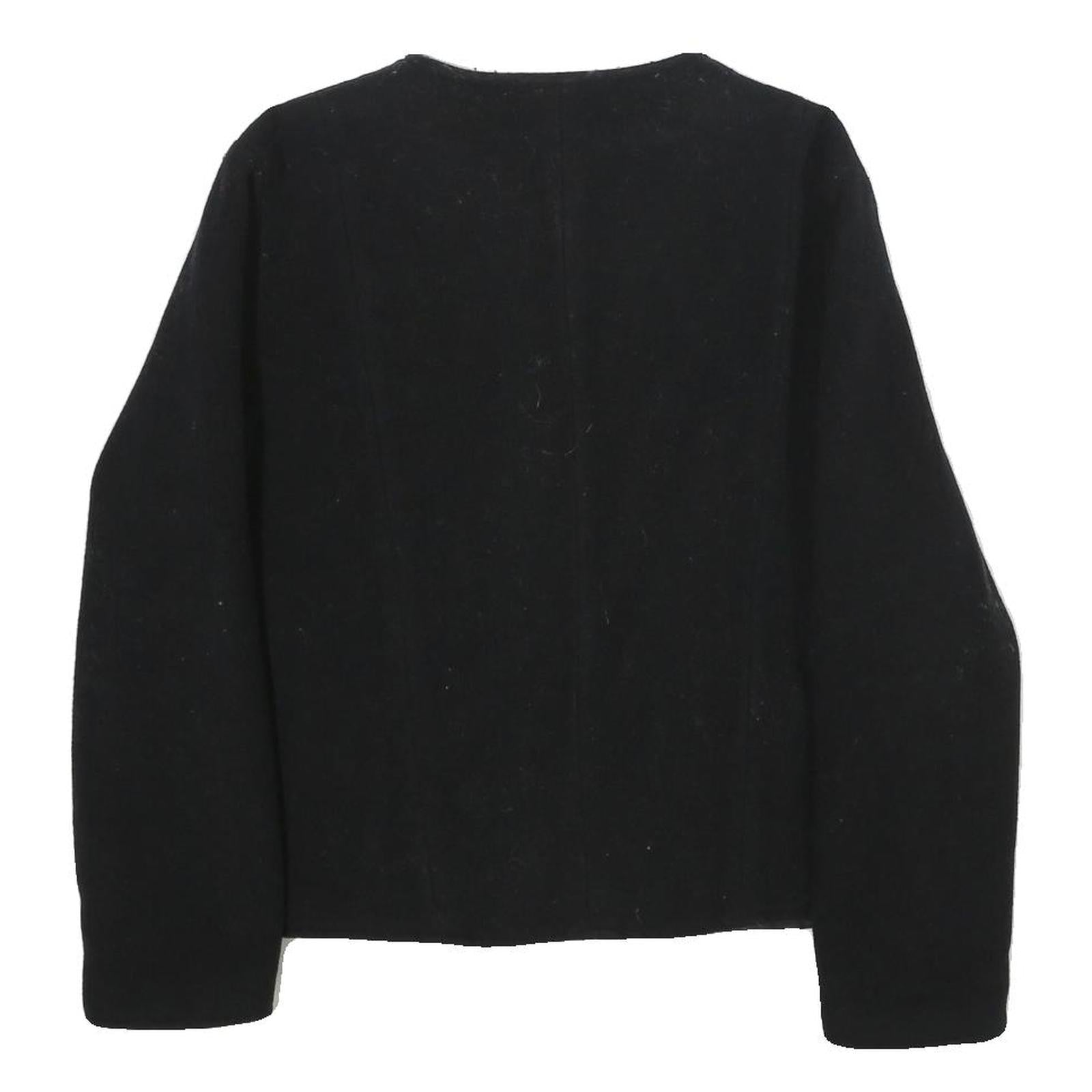 TAMMY WEIJL Womens Black Wool Blend Button Jacket M Plain Classic Style