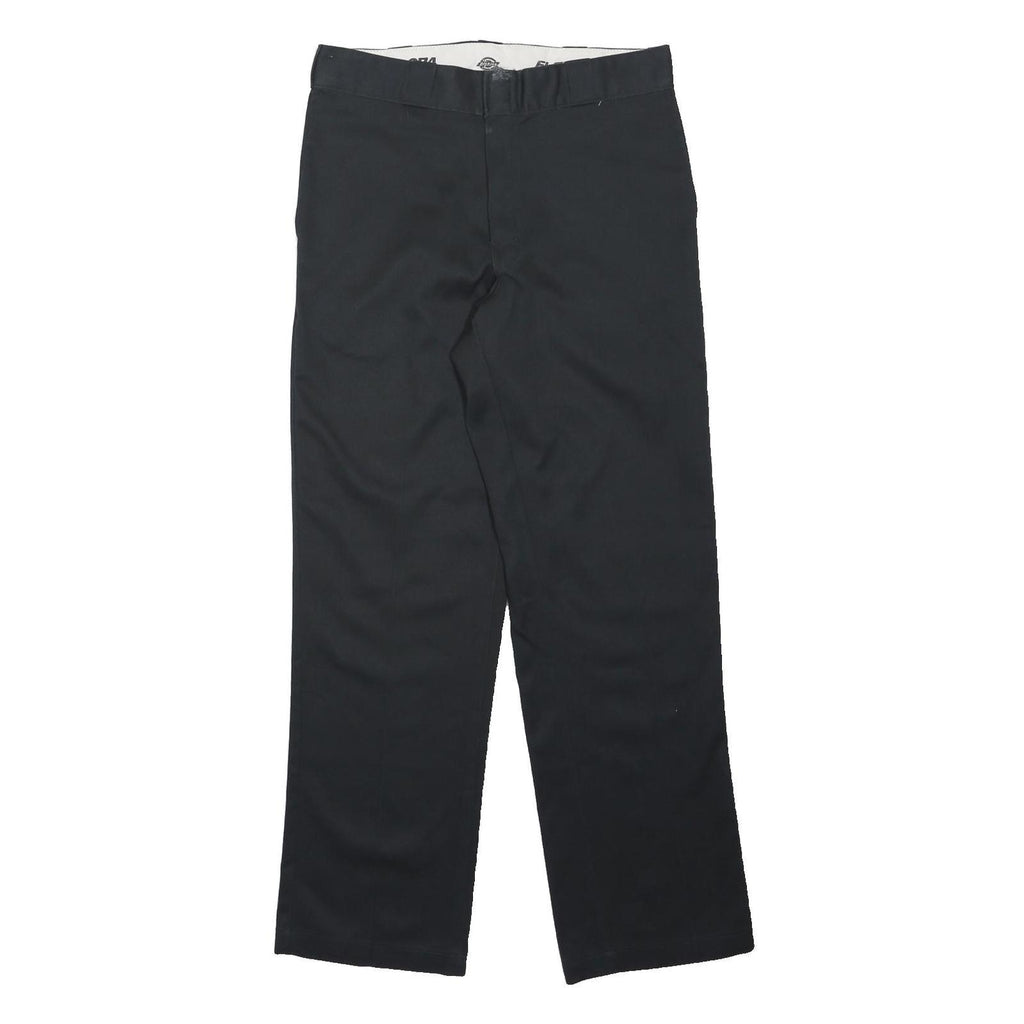 DICKIES Mens Polyester Blend Black Classic Straight Trousers W32 L31 Workwear