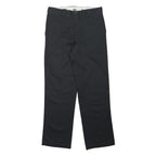 DICKIES Mens Polyester Blend Black Classic Straight Trousers W32 L31 Workwear