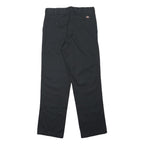 DICKIES Mens Polyester Blend Black Classic Straight Trousers W32 L31 Workwear