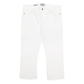 FAT FACE Womens White Regular Fit Straight Denim Jeans Cotton Blend W33 L23 Zip