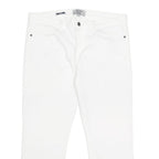 FAT FACE Womens White Regular Fit Straight Denim Jeans Cotton Blend W33 L23 Zip
