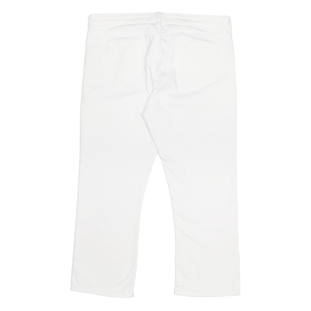 FAT FACE Womens White Regular Fit Straight Denim Jeans Cotton Blend W33 L23 Zip