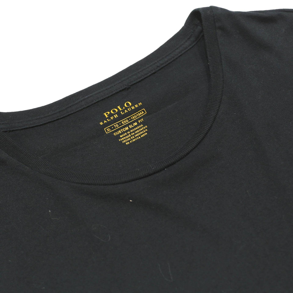 POLO RALPH LAUREN Mens Black Classic T-Shirt XL Short Sleeve Crew Neck Cotton