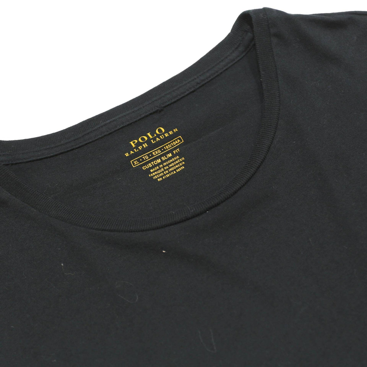 POLO RALPH LAUREN Mens Black Classic T-Shirt XL Short Sleeve Crew Neck Cotton