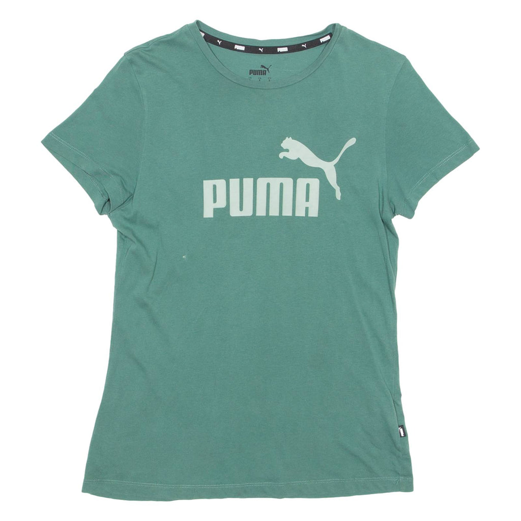 PUMA Womens T-Shirt Green Crew Neck S