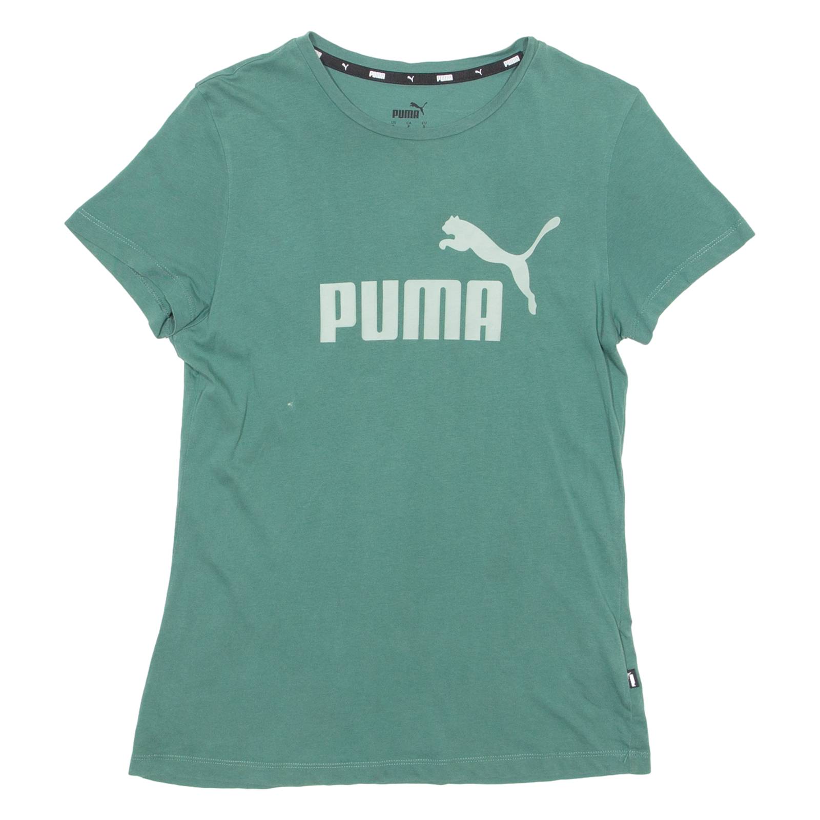 PUMA Womens T-Shirt Green Crew Neck S
