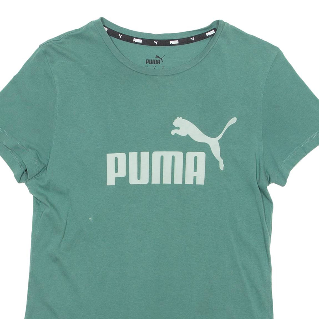 PUMA Womens T-Shirt Green Crew Neck S