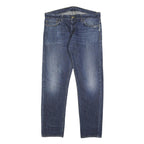CARHARTT Mens Slim Blue Denim Slim Jeans W34 L32 Classic Button Closure