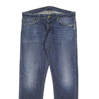 CARHARTT Mens Slim Blue Denim Slim Jeans W34 L32 Classic Button Closure
