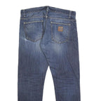 CARHARTT Mens Slim Blue Denim Slim Jeans W34 L32 Classic Button Closure
