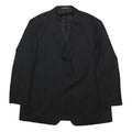 BALMAIN Mens Black Wool Tailored Jacket L Button Plain Classic Elegant