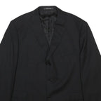 BALMAIN Mens Black Wool Tailored Jacket L Button Plain Classic Elegant