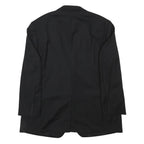 BALMAIN Mens Black Wool Tailored Jacket L Button Plain Classic Elegant
