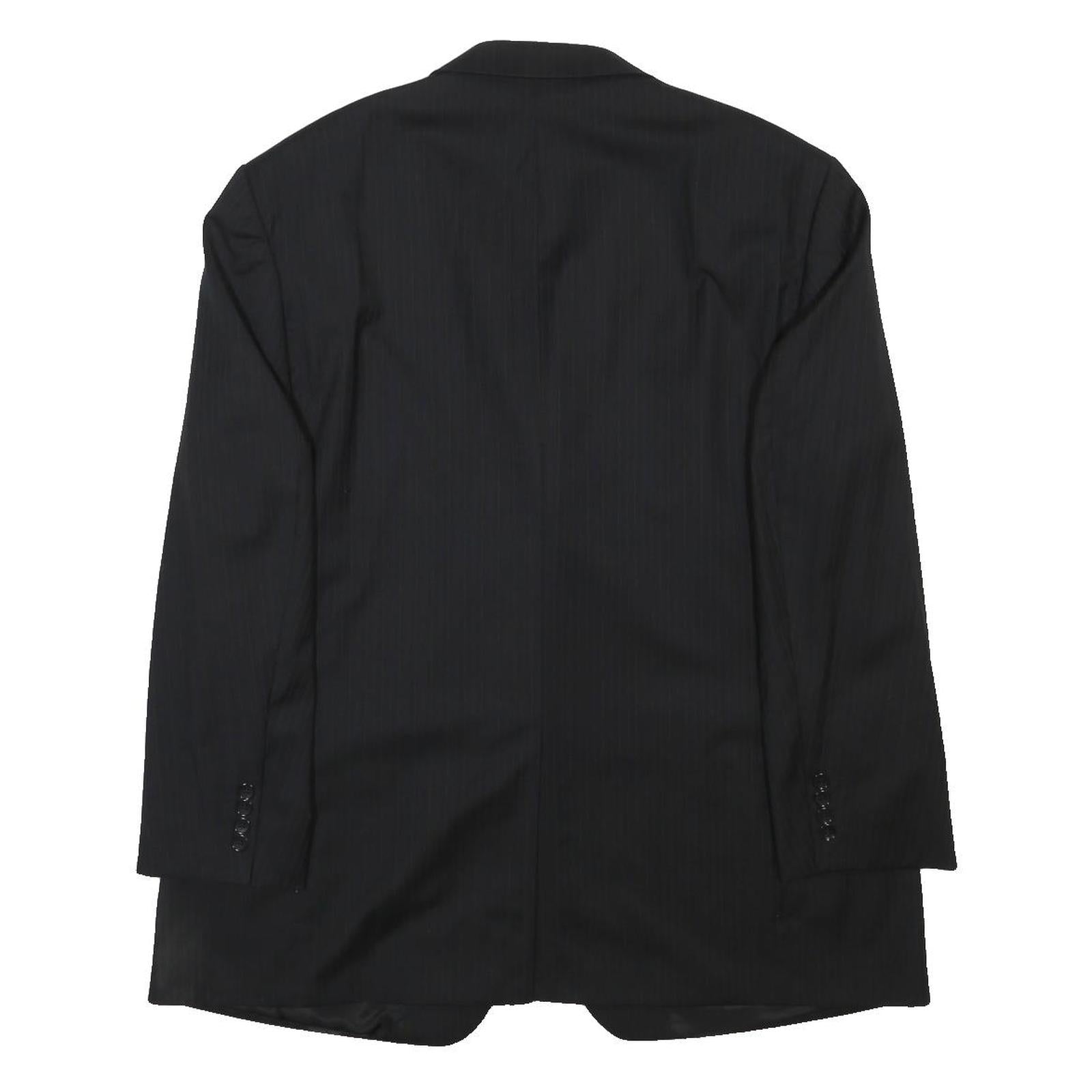BALMAIN Mens Black Wool Tailored Jacket L Button Plain Classic Elegant