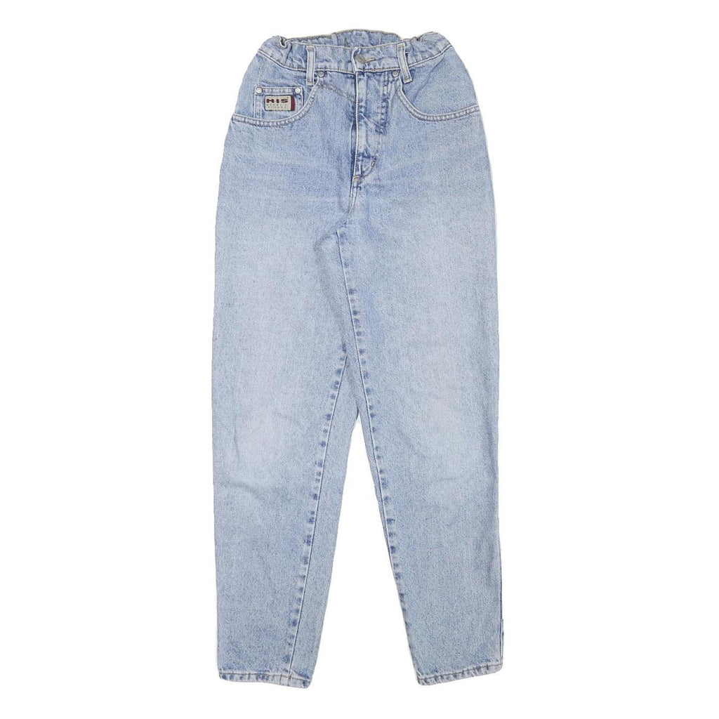 HIS Womens Slim Light Blue Denim Jeans W22 L28 Cotton Blend Zip Pocket