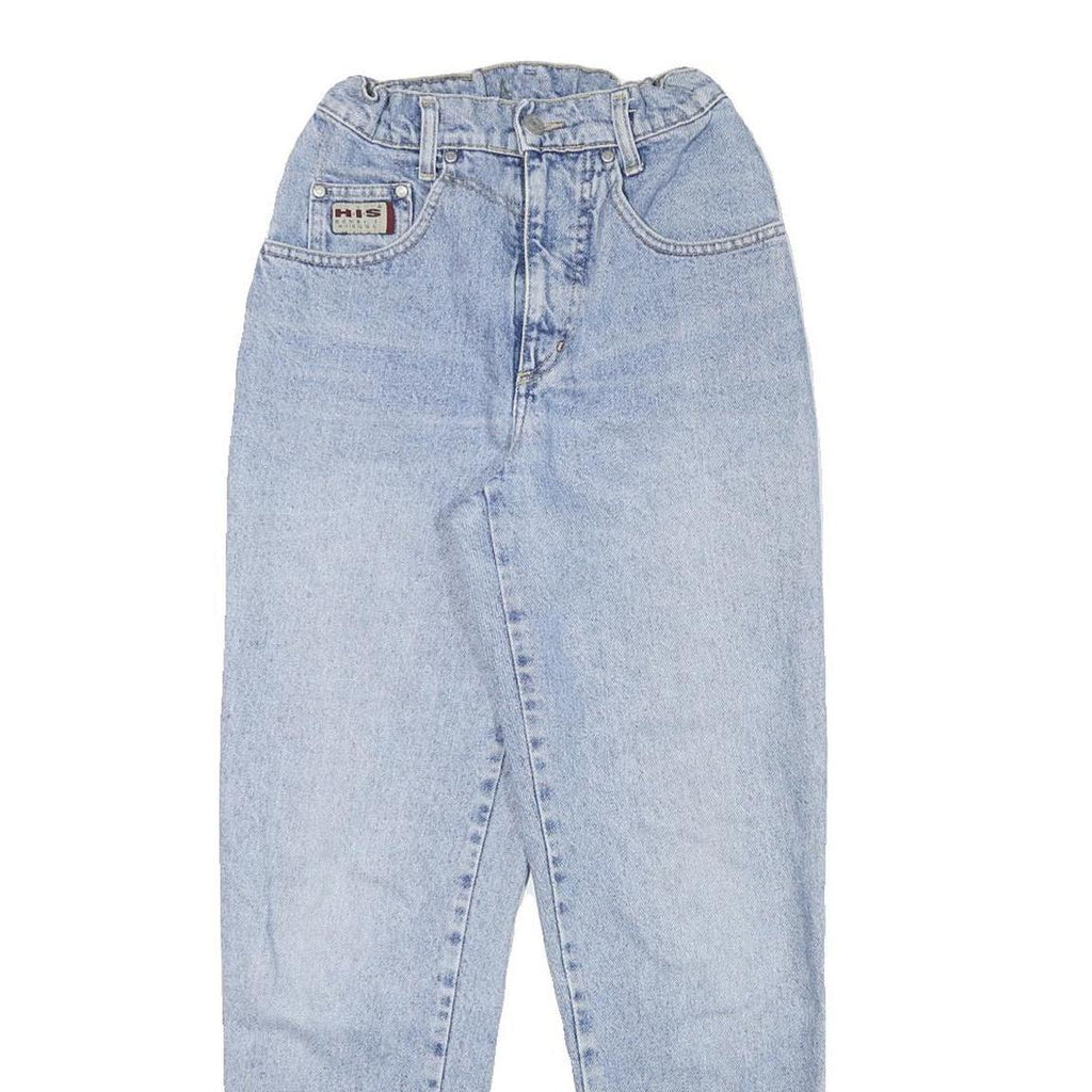 HIS Womens Slim Light Blue Denim Jeans W22 L28 Cotton Blend Zip Pocket