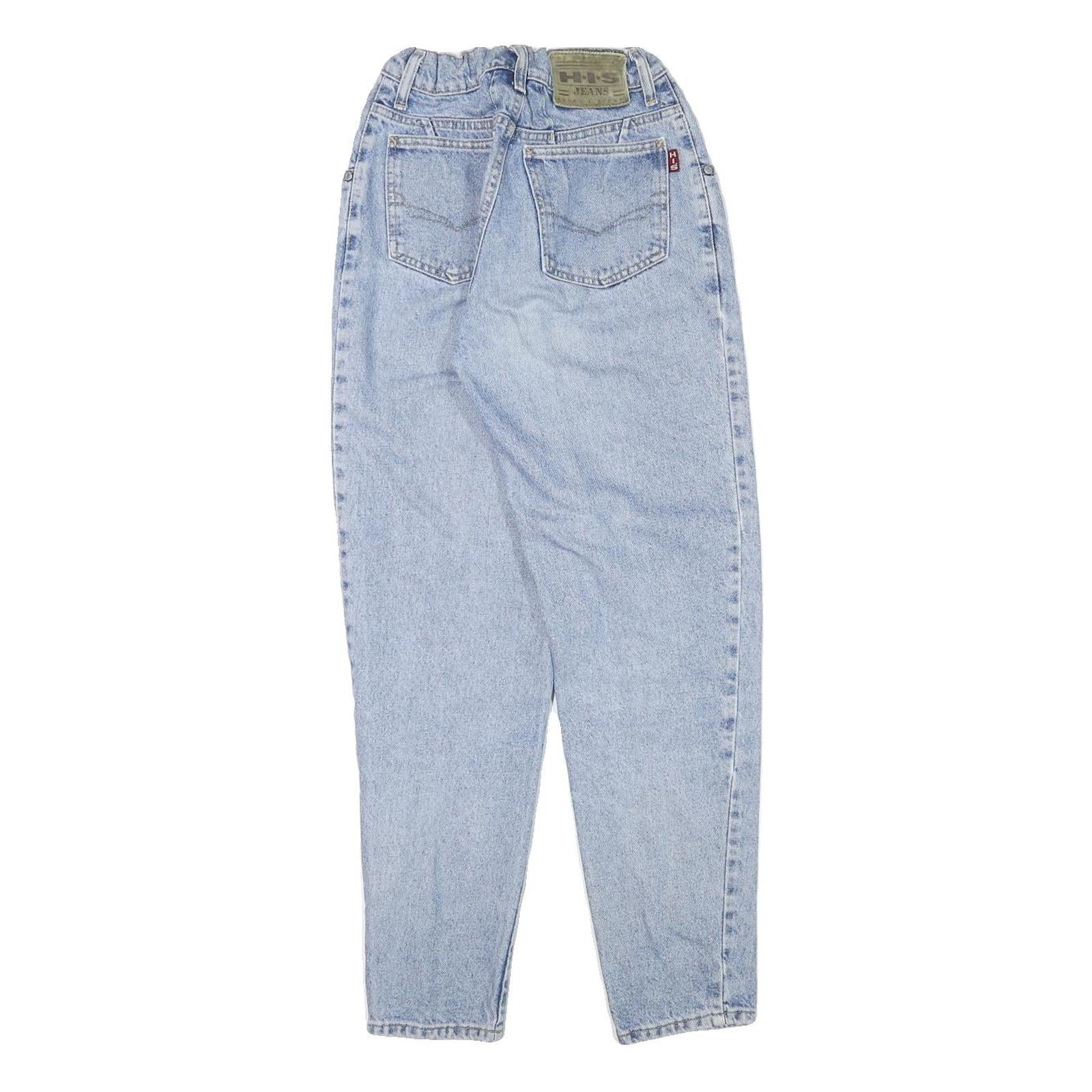 HIS Womens Slim Light Blue Denim Jeans W22 L28 Cotton Blend Zip Pocket