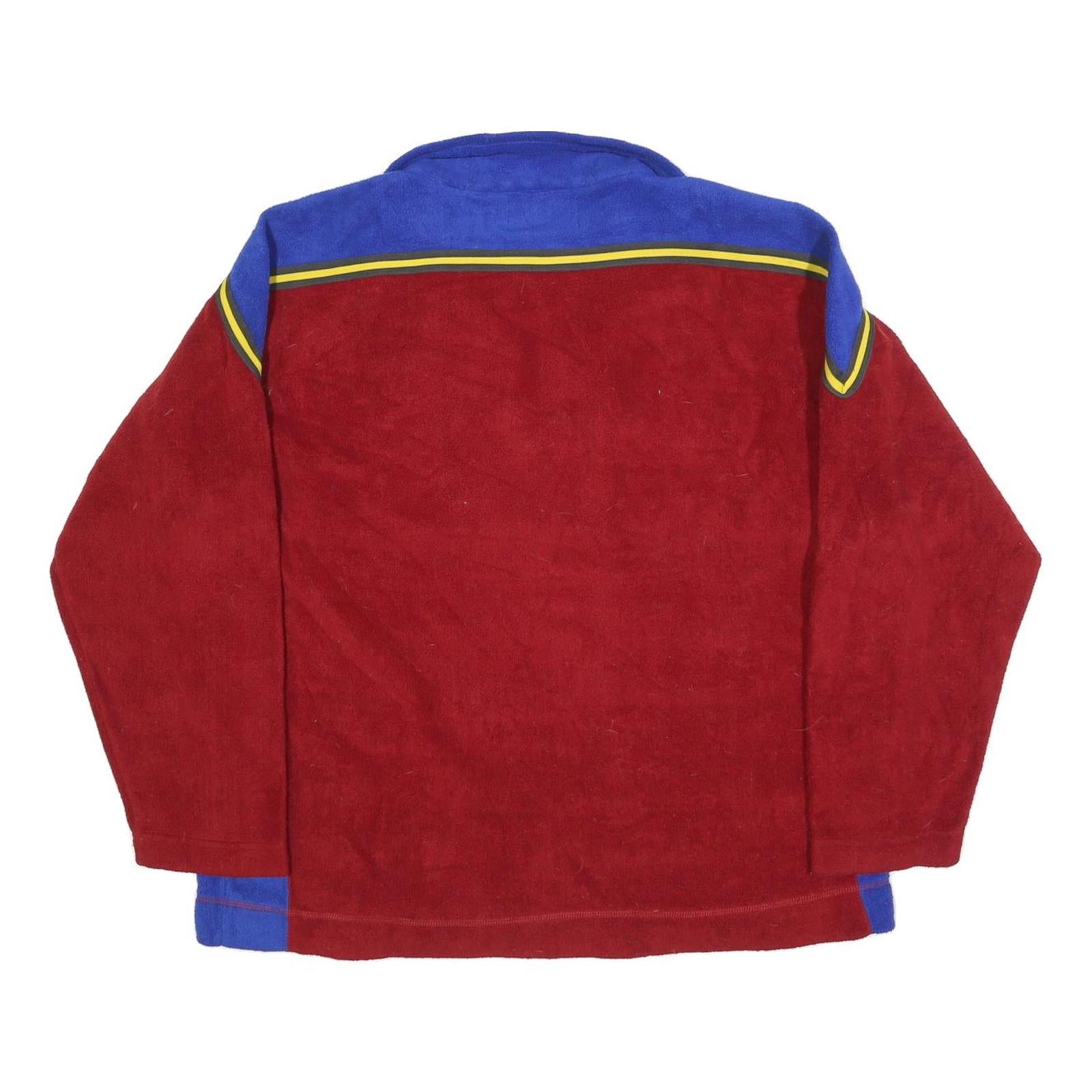 R2 Mens Red & Blue Patterned Pullover Jumper Crew Neck Polyester Blend L Casual