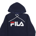 FILA Womens Navy Hoodie L Polyester Pullover Logo Casual Sweater