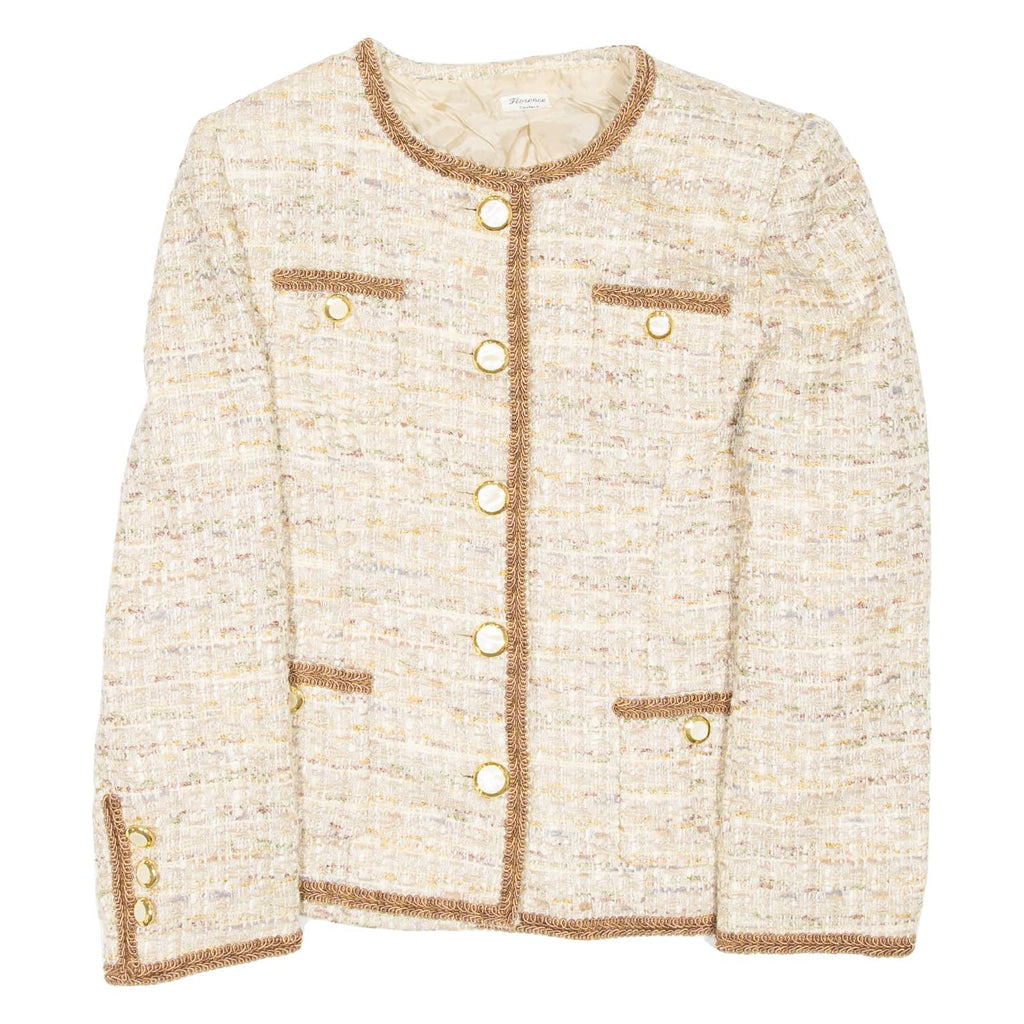FLORENCE COUTURE Womens Blazer Coat Beige M