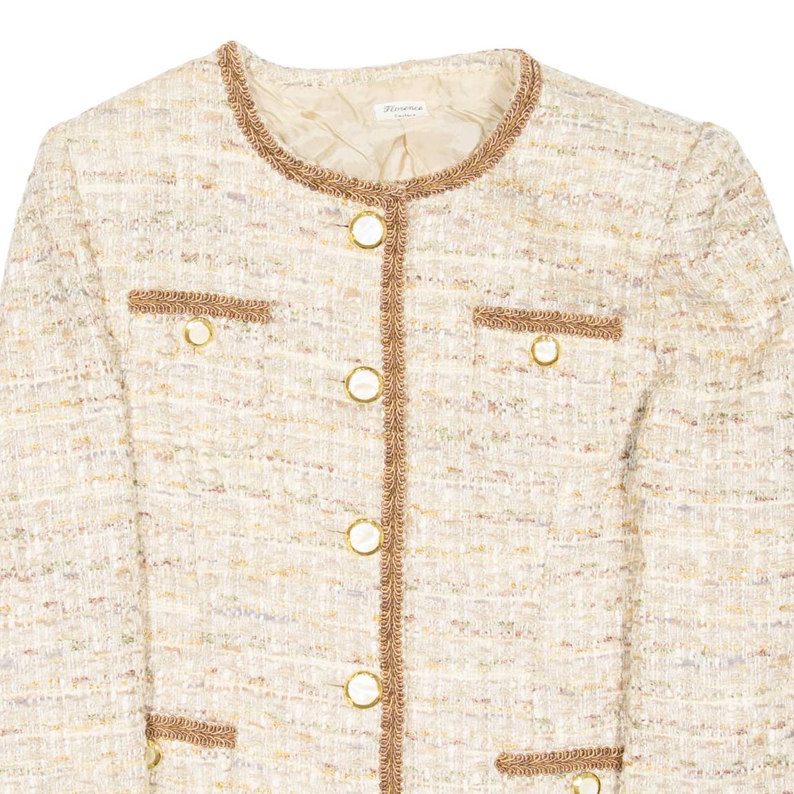 FLORENCE COUTURE Womens Blazer Coat Beige M