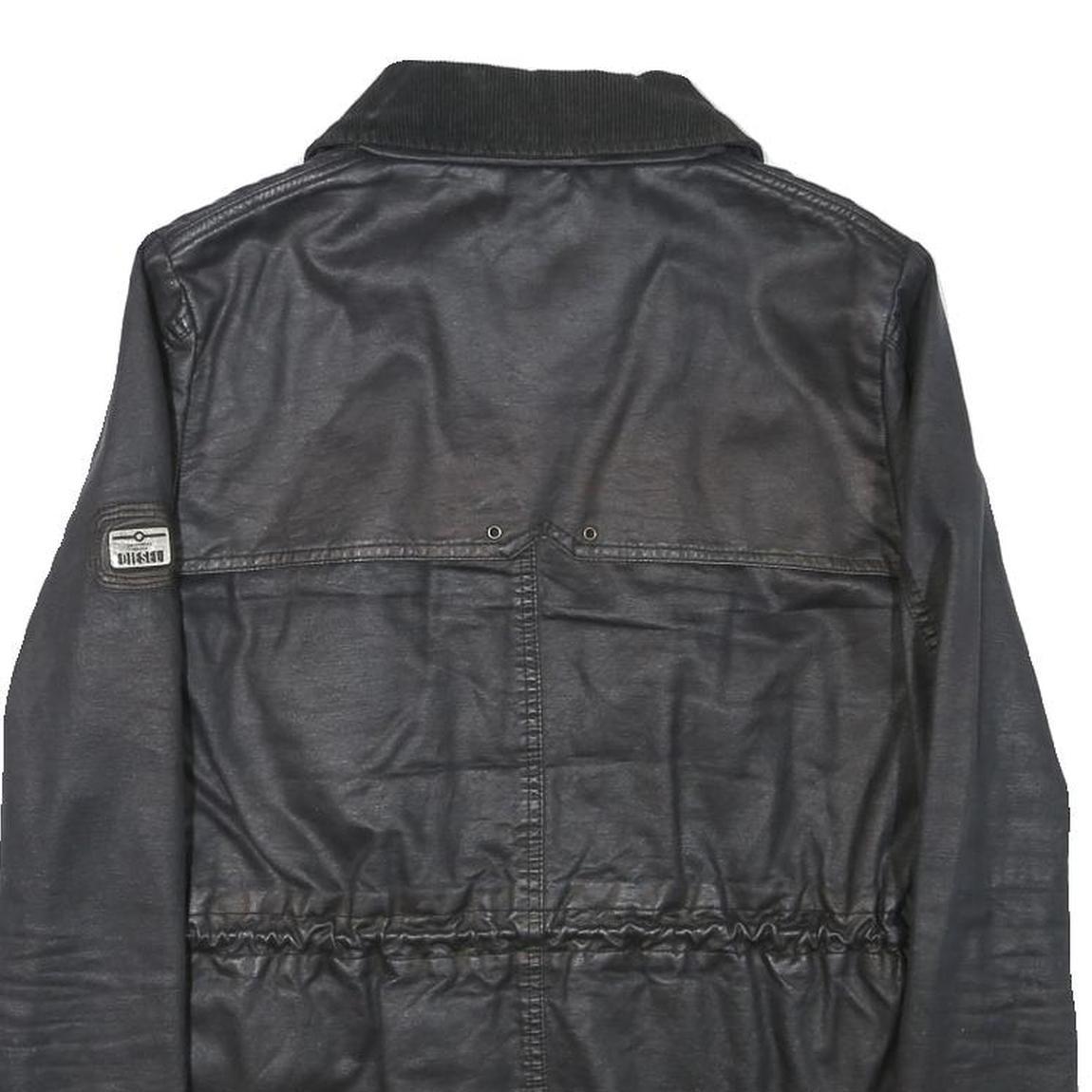 DIESEL Womens Black Zip Jacket S Polyester Blend Casual Outerwear