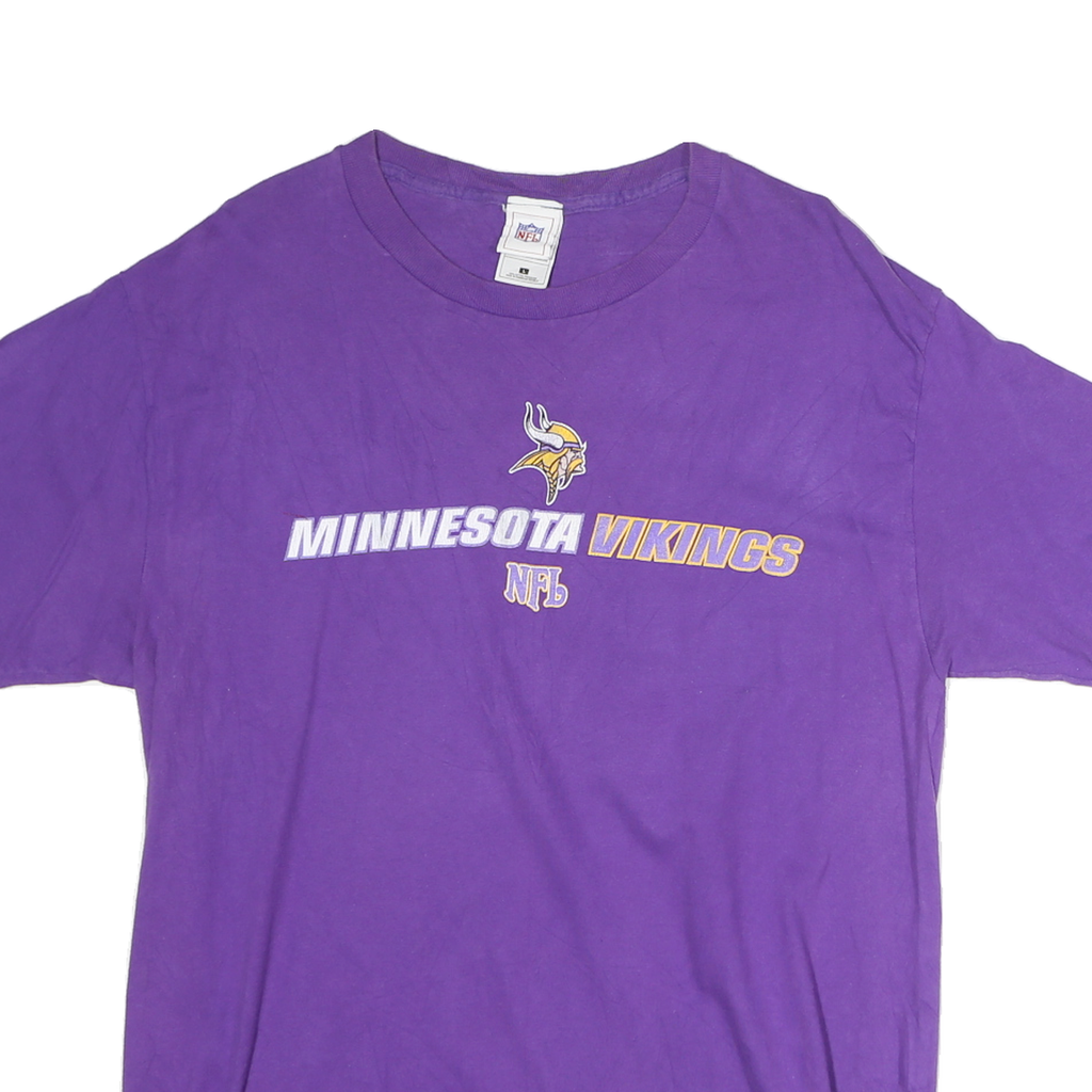NFL Mens Purple Minnesota Vikings Graphic T-Shirt L Short Sleeve Crew Neck