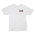 Mens White Racing Graphic T-Shirt S Short Sleeve Crew Neck Vintage Cotton Blend