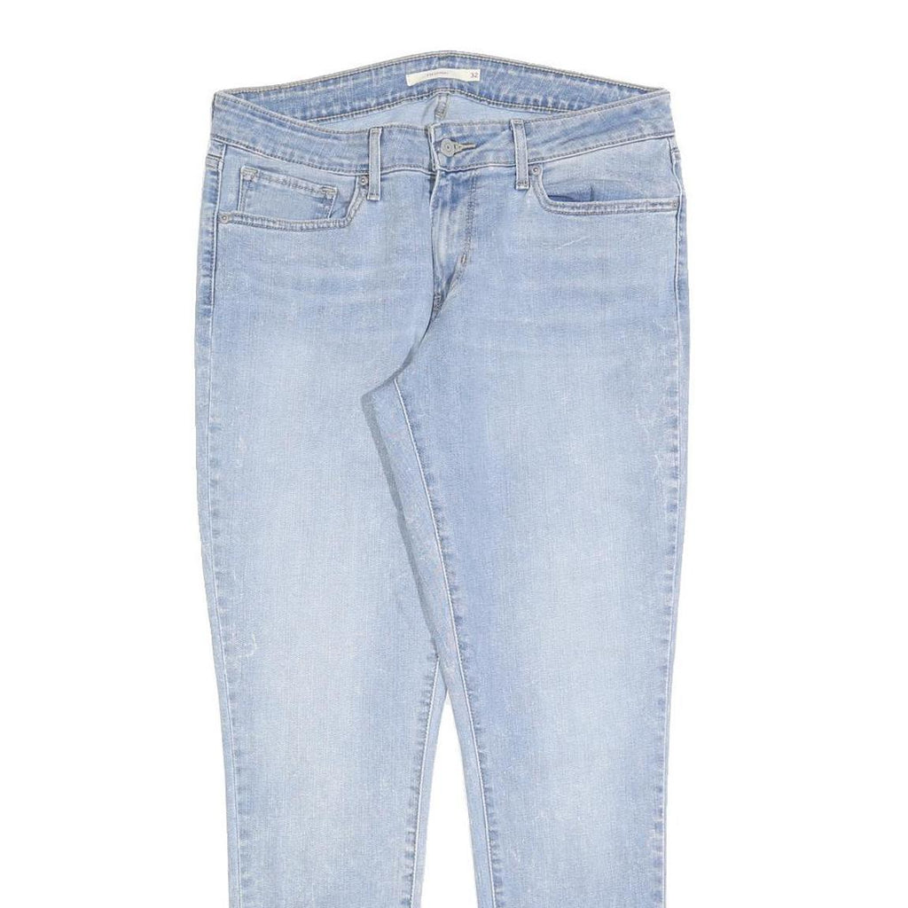 LEVI'S 711 Womens Jeans Light Blue Slim Skinny Denim W32 L32 Zip Cotton Blend