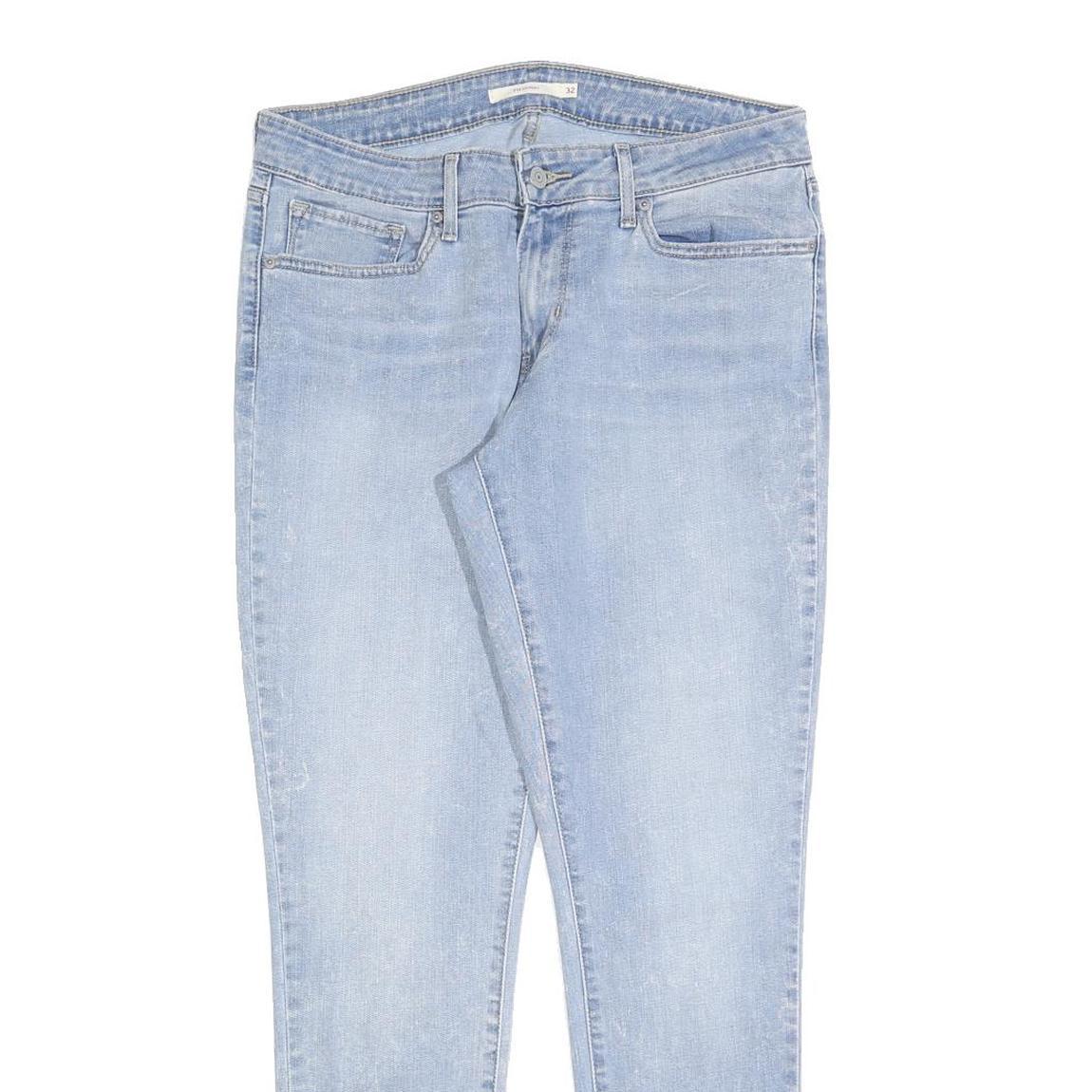 LEVI'S 711 Womens Jeans Light Blue Slim Skinny Denim W32 L32 Zip Cotton Blend