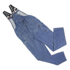 KARL KANI Womens Blue Denim Dungarees Regular Fit Cotton Blend M W30 L34 Logo
