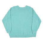Womens Blue Sweatshirt XL Cotton Crew Neck Pullover Casual Plain Comfort