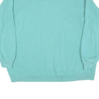 Womens Blue Sweatshirt XL Cotton Crew Neck Pullover Casual Plain Comfort