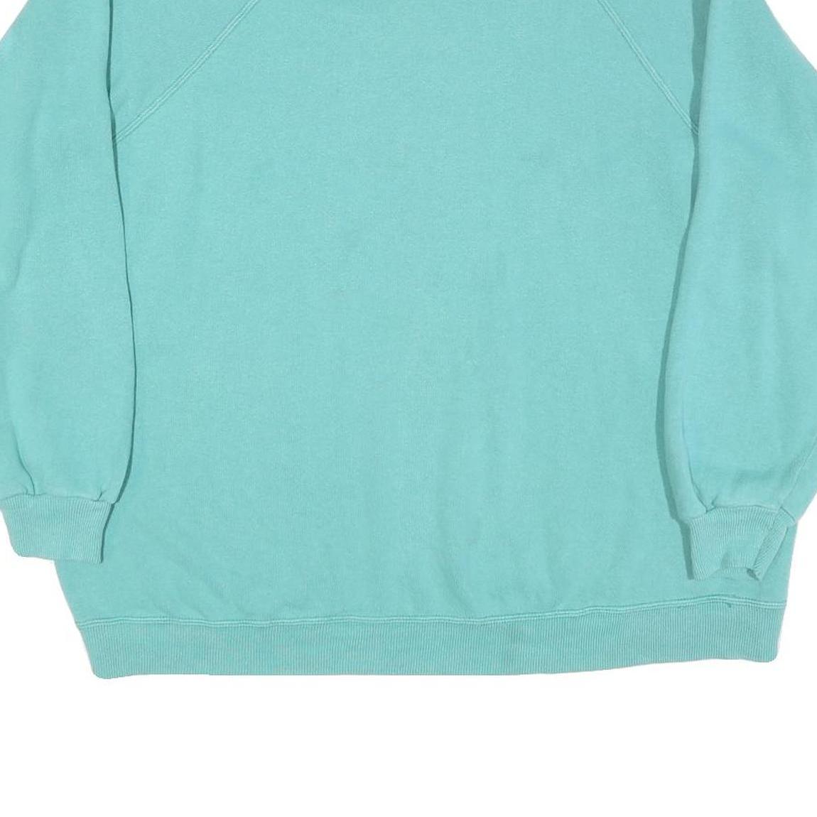 Womens Blue Sweatshirt XL Cotton Crew Neck Pullover Casual Plain Comfort