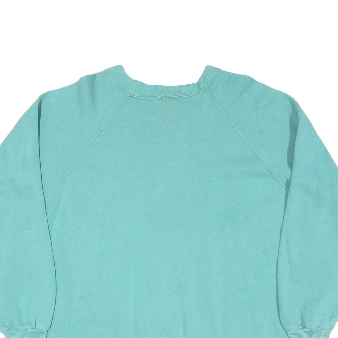 Womens Blue Sweatshirt XL Cotton Crew Neck Pullover Casual Plain Comfort