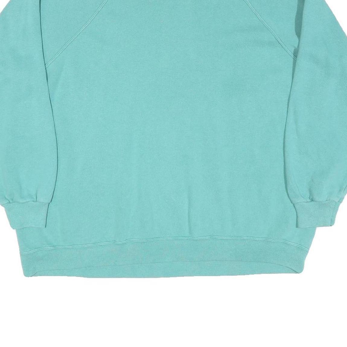 Womens Blue Sweatshirt XL Cotton Crew Neck Pullover Casual Plain Comfort