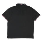 TOMMY HILFIGER Mens Black Polo Shirt 2XL Cotton Blend Classic Fit Short Sleeve
