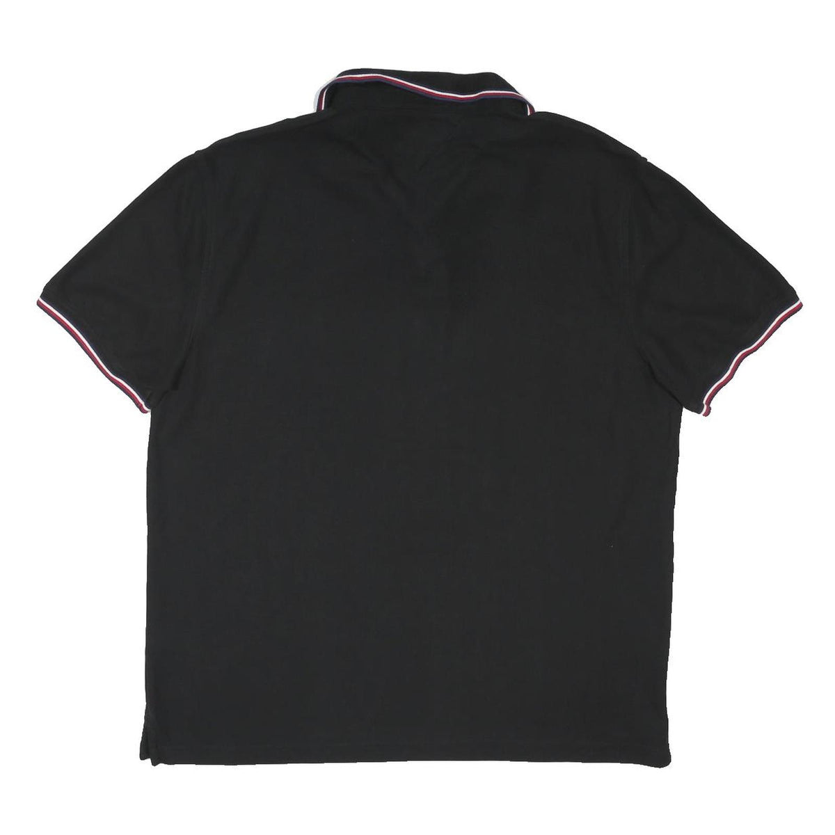 TOMMY HILFIGER Mens Black Polo Shirt 2XL Cotton Blend Classic Fit Short Sleeve